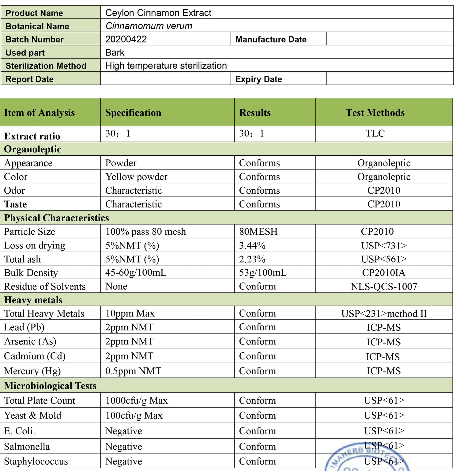 Cinnamon Extract (Ceylon) 2000mg Tablets